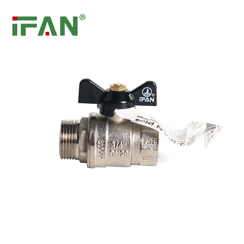 Kugelhahn mit Flügelgriff aus Kupfer